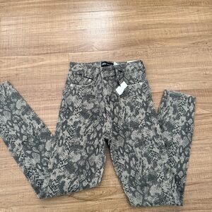 Zara Gray Snake Print Skinny Jeans